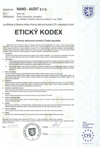 eticky-kodex | Certifikáty