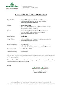Certificate of Insurance